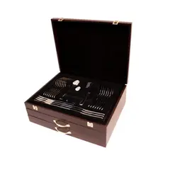 WOLFEN - Juego 102 pzs Cubertería Estuche Madera Acero