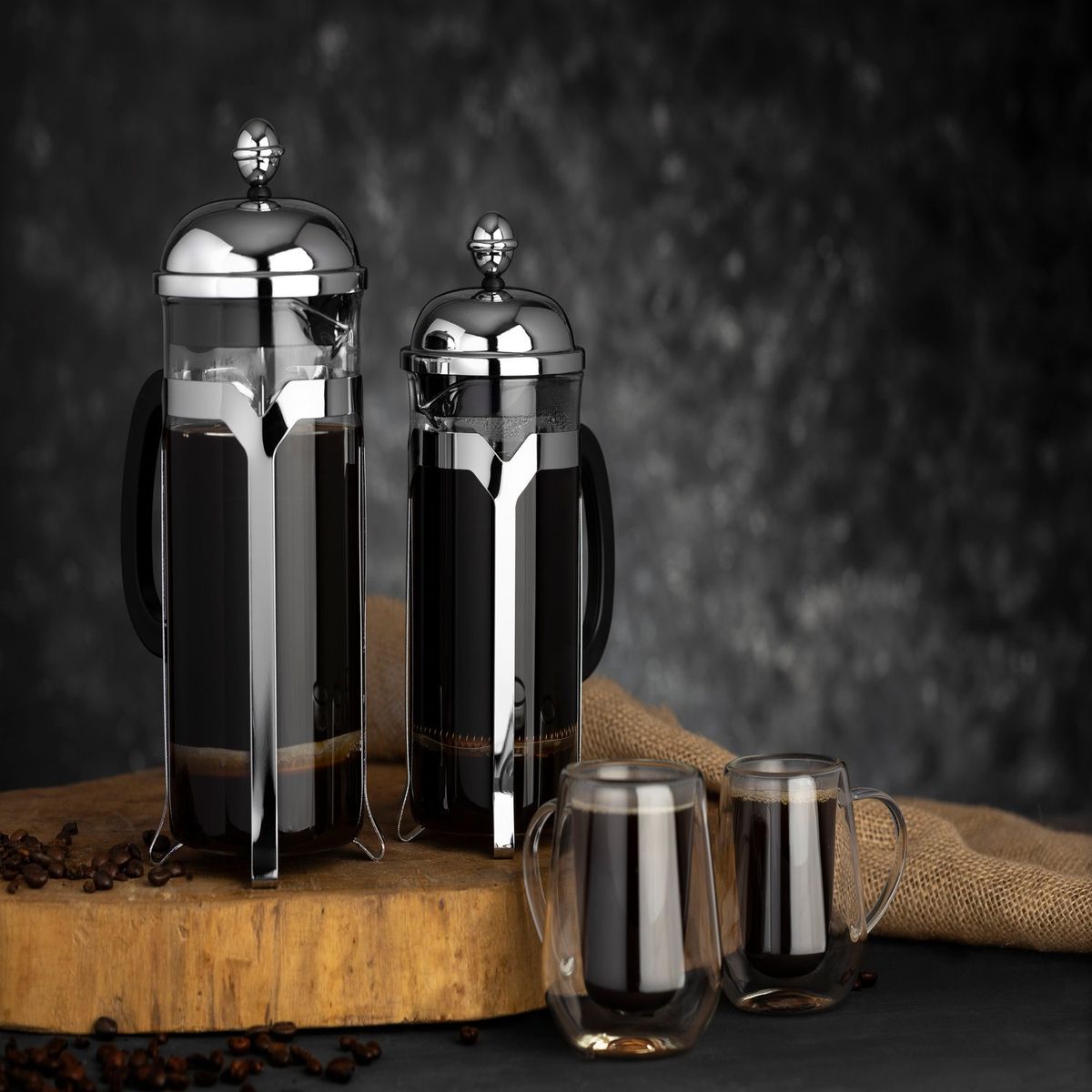 LUGANO - Cafetera Francesa 600ml Vidrio Borosilicato Acero Lugano