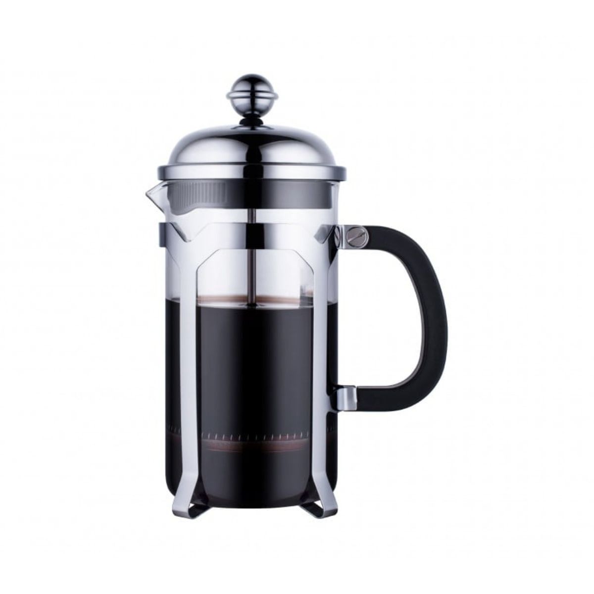 LUGANO - Cafetera Francesa 1lt Vidrio Borosilicato Acero Lugano