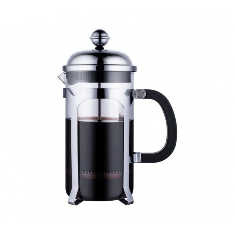 LUGANO - Cafetera Francesa 1lt Vidrio Borosilicato Acero Lugano