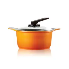 ROICHEN - Cacerola con Asas Silicona 24cm 4,4lt Naranjo