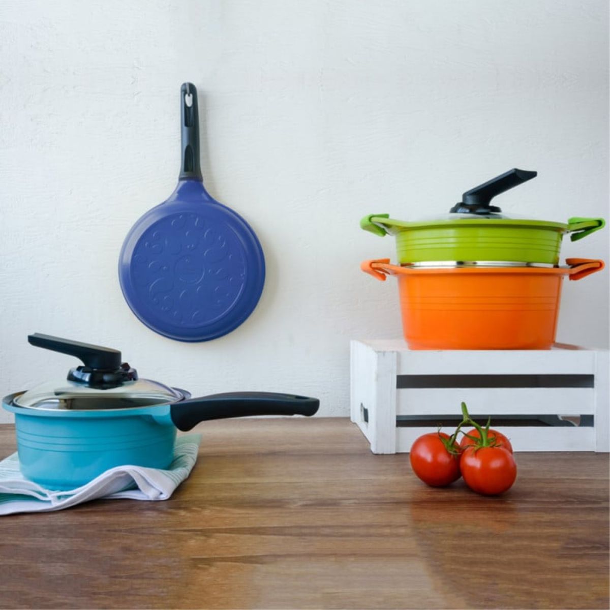 ROICHEN - Cacerola con Asas Silicona 24cm 4,4lt Naranjo Roichen