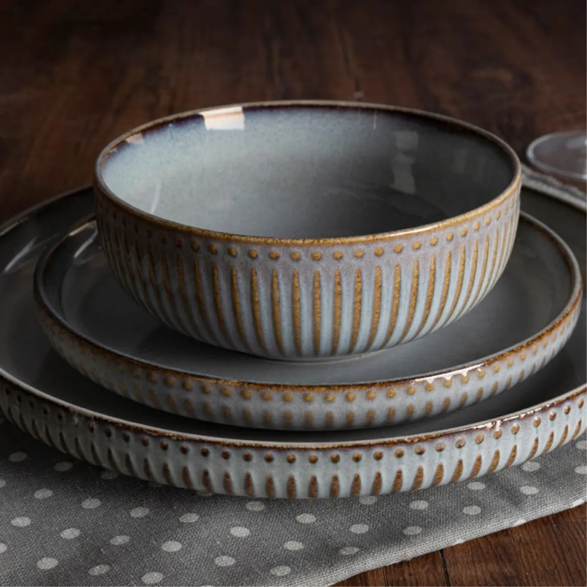 LUGANO - Set Vajilla 16pzs Bali Breeze Cerámica Premiun Lugano