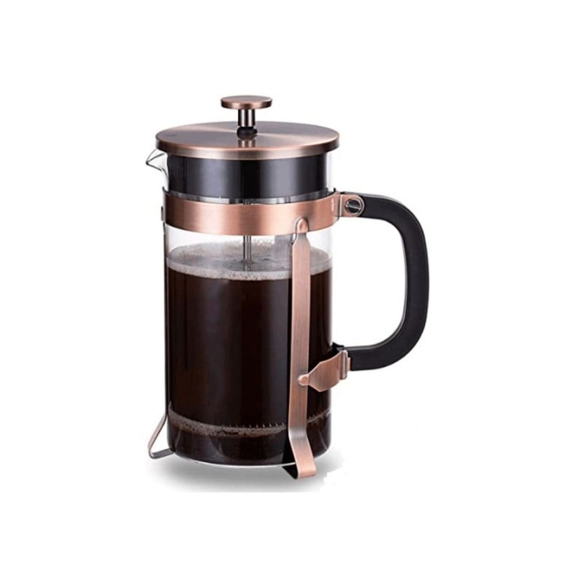 LUGANO - Cafetera Francesa 600ml Vidrio Borosilicato Cobre Lugano