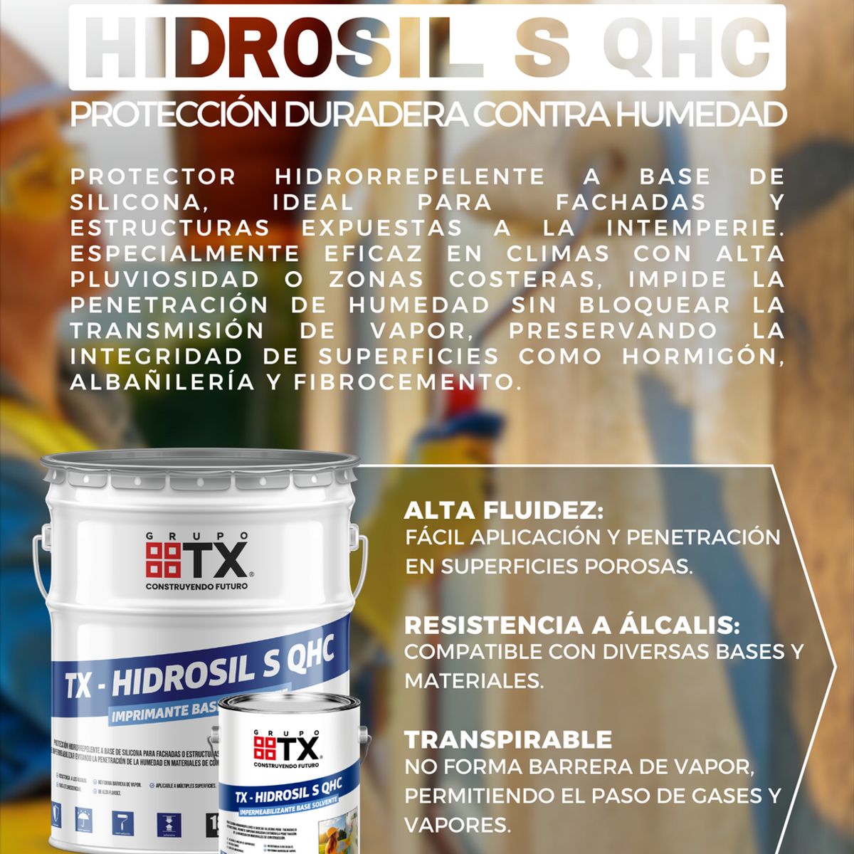 GENERICO - HIDROSIL S QHC- Impermeabilizante e Hidrorepelente - 3Lts