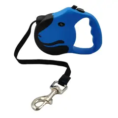 GENERICO - Cuerda Retractil 5M Flexible Paseo De Perros Mascotas Azul