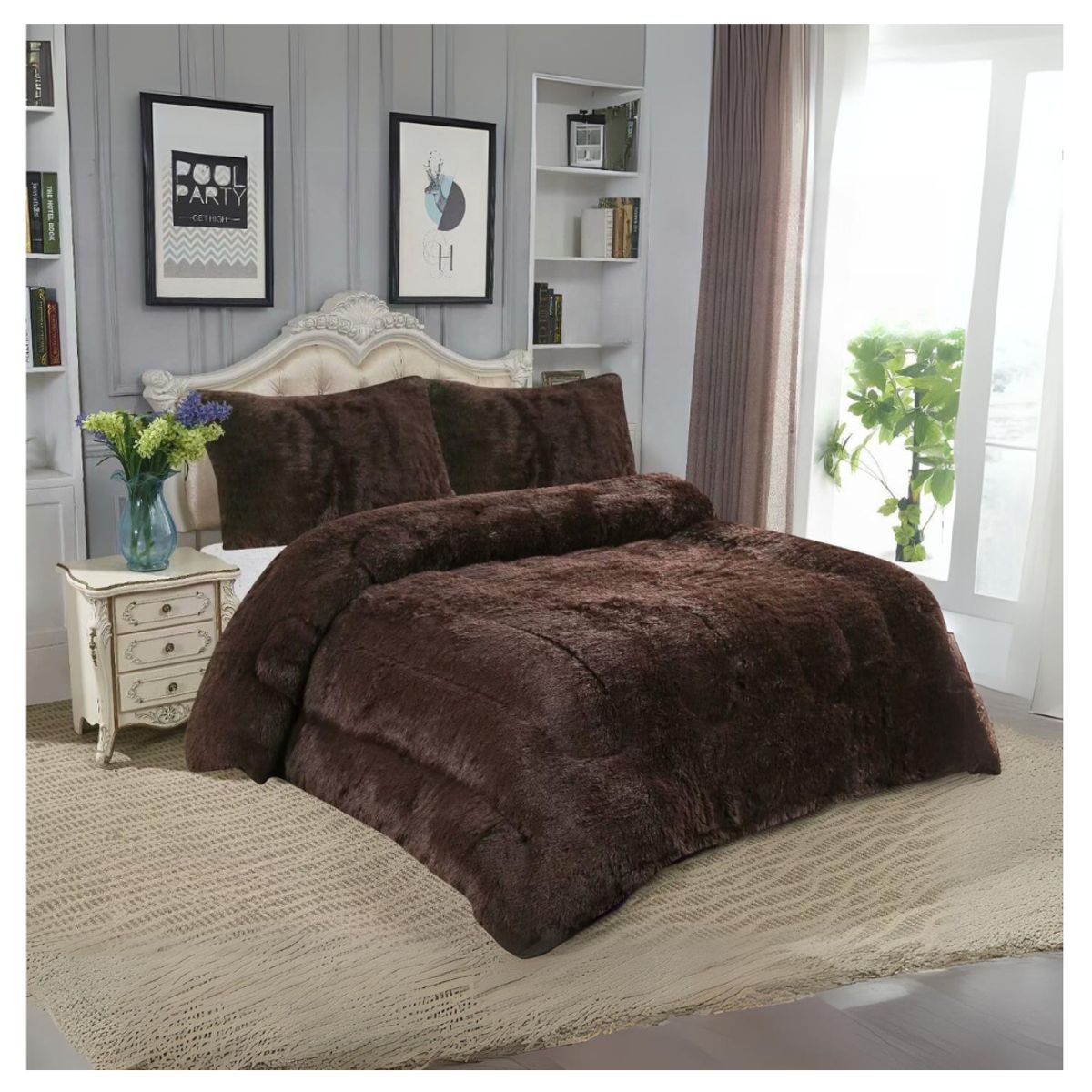 GENERICO - Cobertor Chiporro Invierno 2 Plazas Liso Peludo 250x230cm