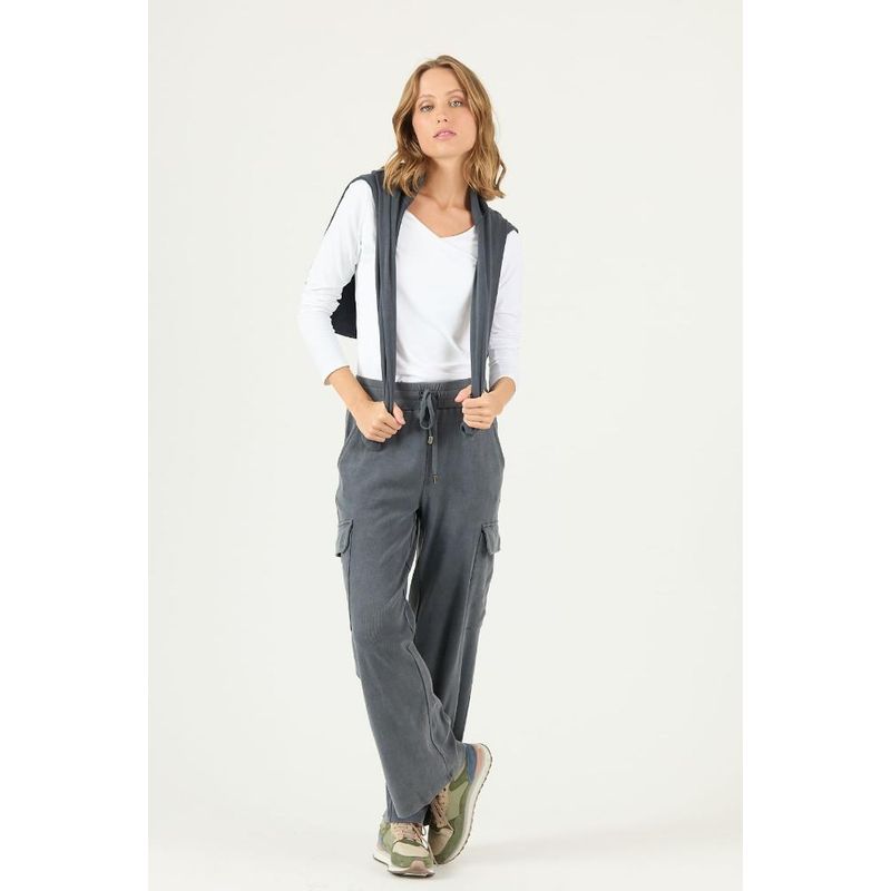 PRIVILEGE - Pantalon palazzo gris oscuro PRIVILEGE 2219 - Gris Oscuro