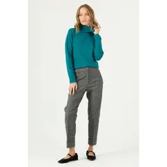 PRIVILEGE - Pantalon gris cuadros 2129 - Gris