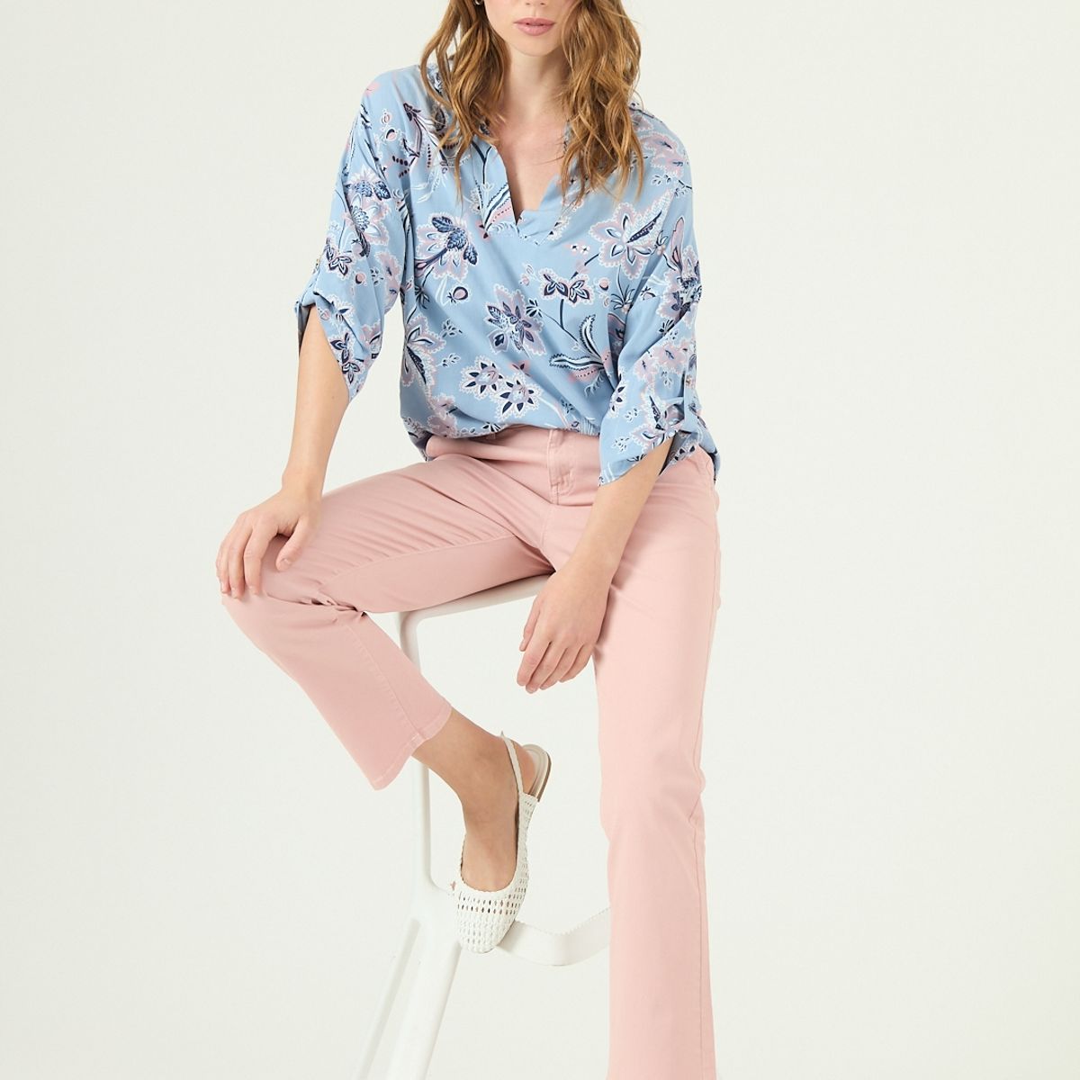 PRIVILEGE - Pantalon slim fit rosa 409