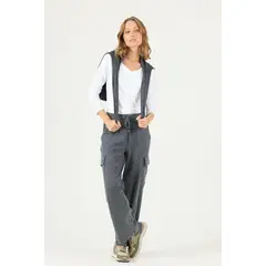 PRIVILEGE - Pantalon palazzo gris oscuro 2219 - Gris Oscuro