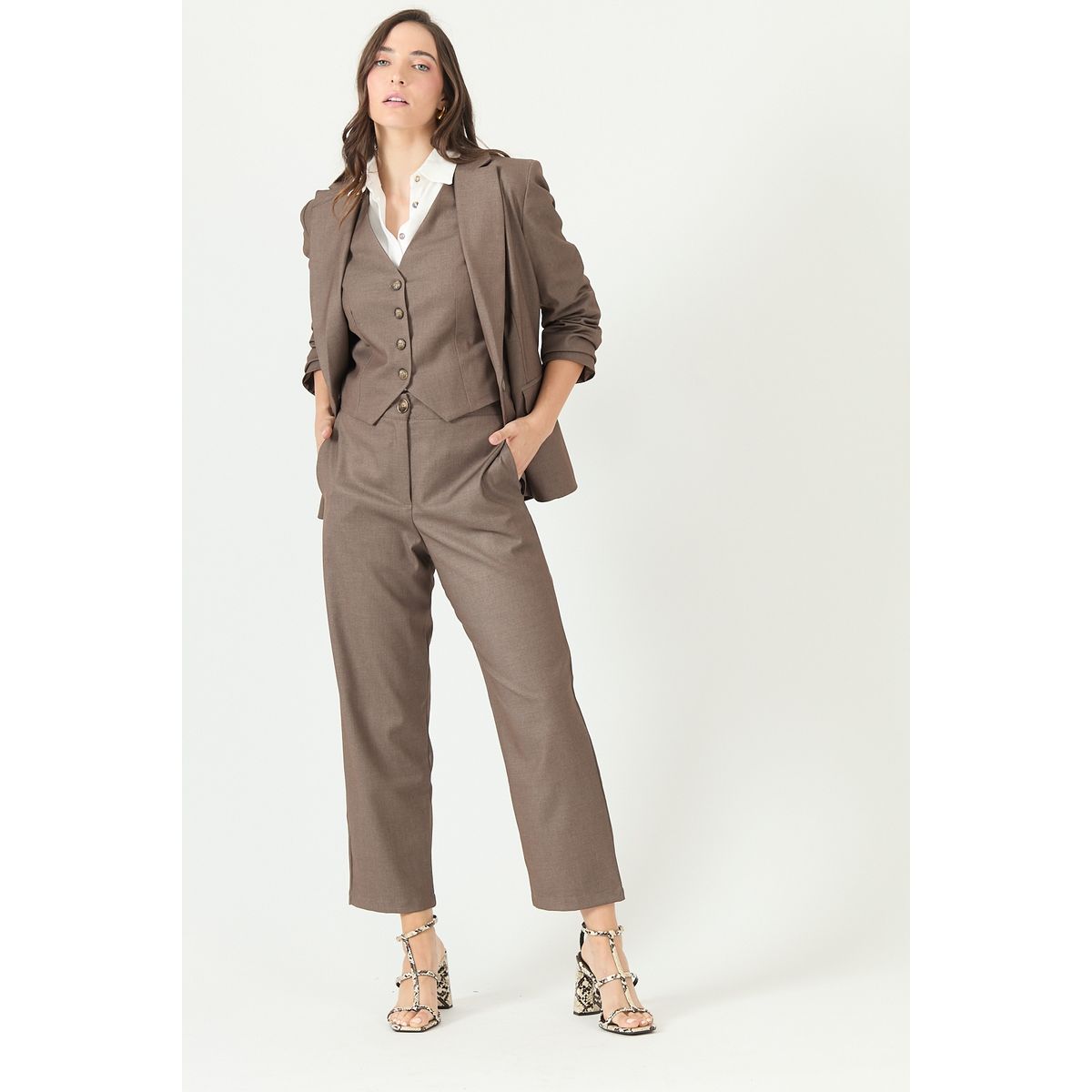 PRIVILEGE - Pantalon straight vison 2260