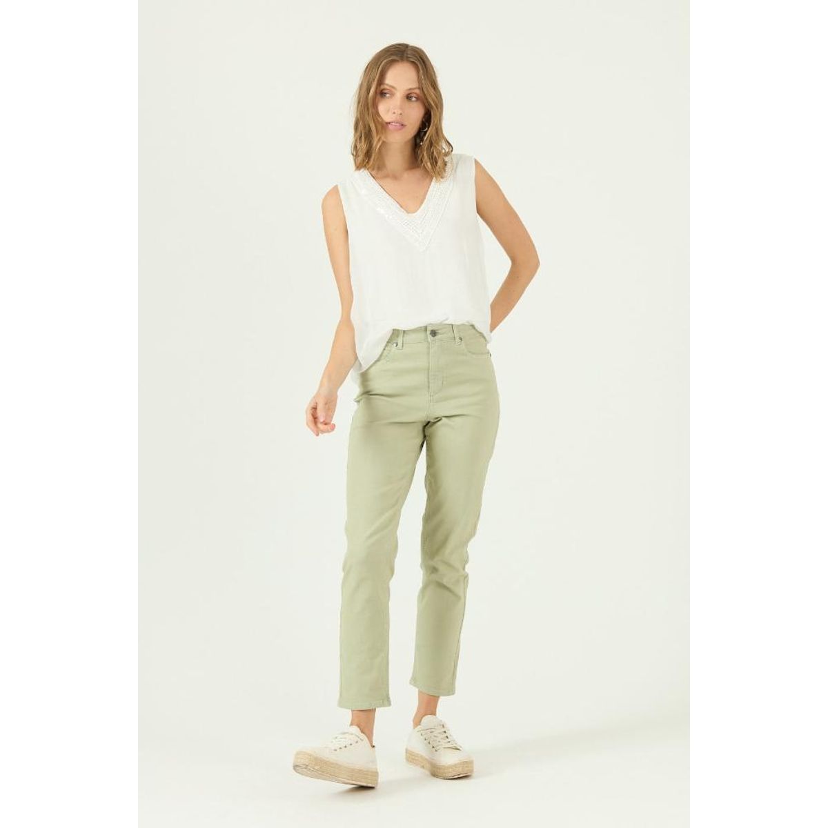 PRIVILEGE - Pantalon verde PRIVILEGE 2067