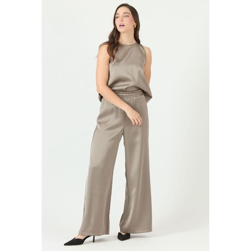 PRIVILEGE - Pantalon palazzo vison PRIVILEGE 2250 - Vison