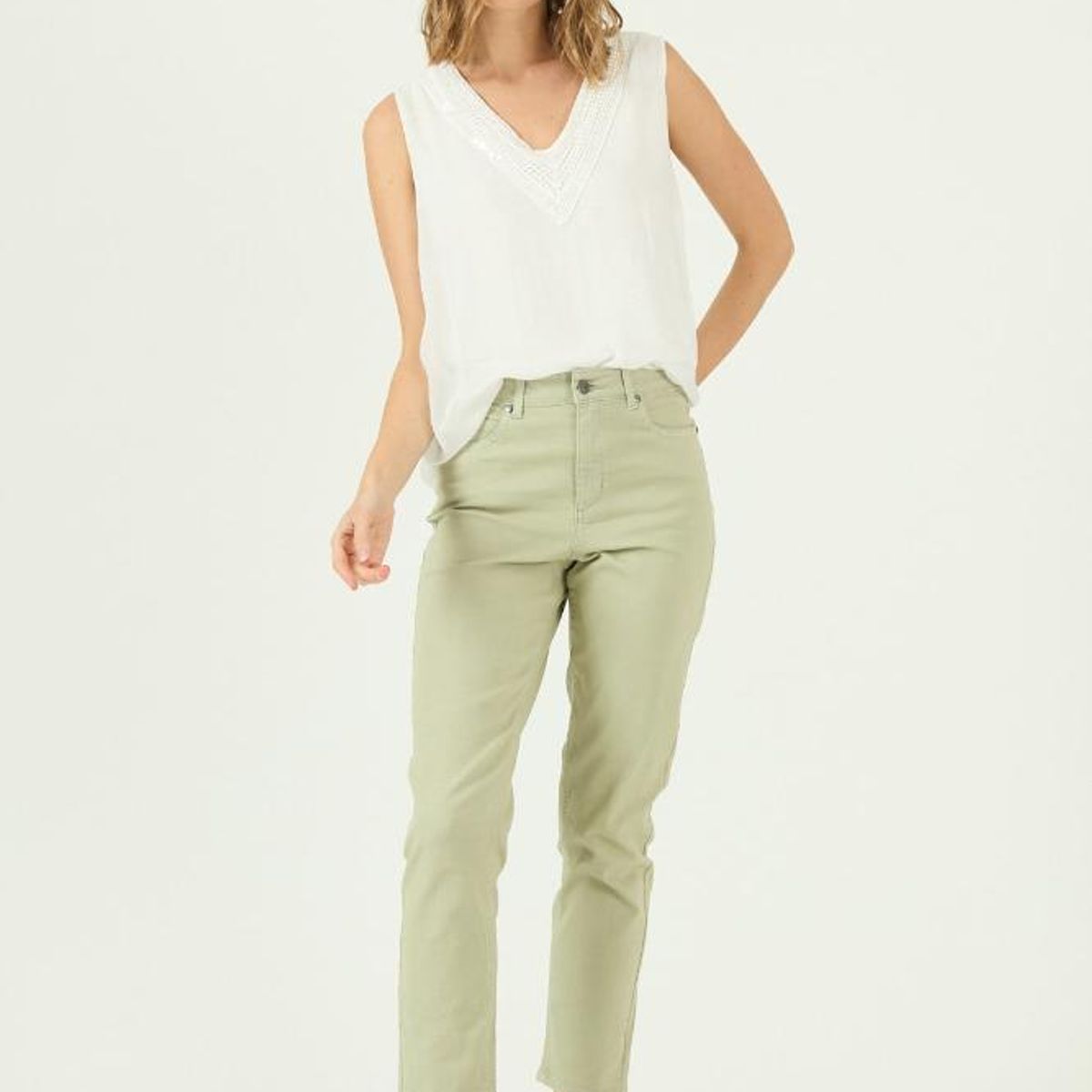 PRIVILEGE - Pantalon verde PRIVILEGE 2067