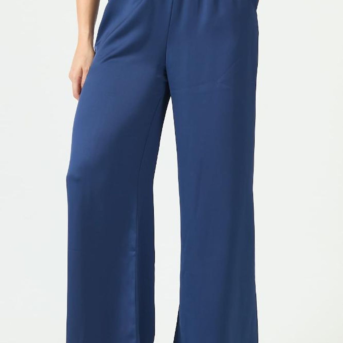PRIVILEGE - Pantalon palazzo azul marino 2249