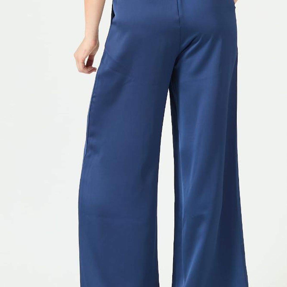 PRIVILEGE - Pantalon palazzo azul marino 2249