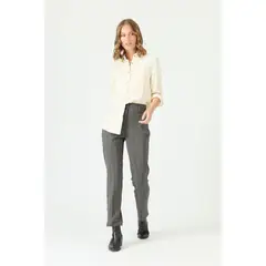 PRIVILEGE - Pantalon gris rayas 2255 - Gris