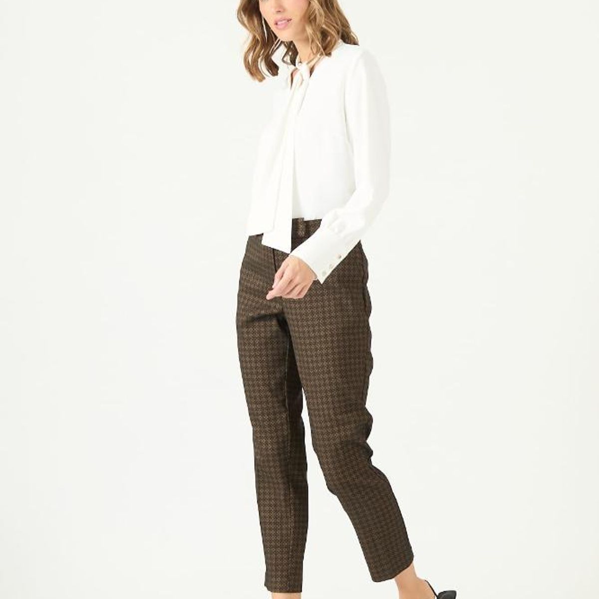 PRIVILEGE - Pantalon negro cuadros PRIVILEGE 2106