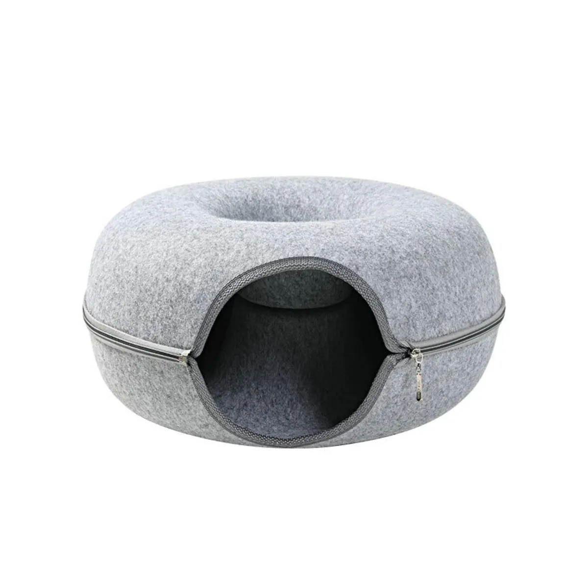 GENERICO - Cama Saco Para Dormir Circular Gris Perros Gatos Mascotas