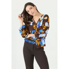 PRIVILEGE - Pantalon straight cafe moro 2256