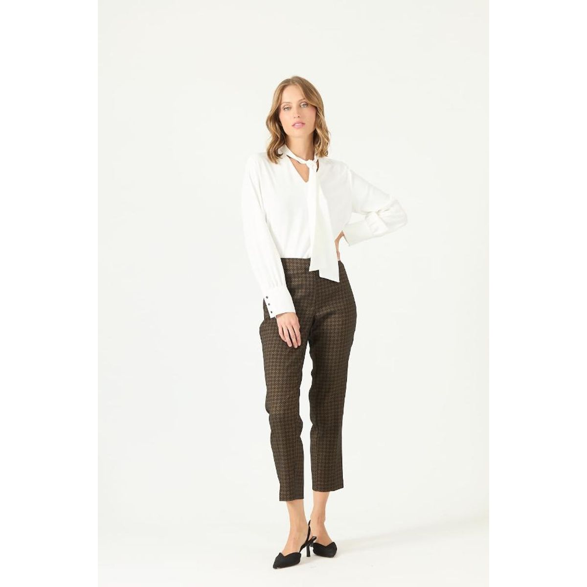 PRIVILEGE - Pantalon negro cuadros PRIVILEGE 2106