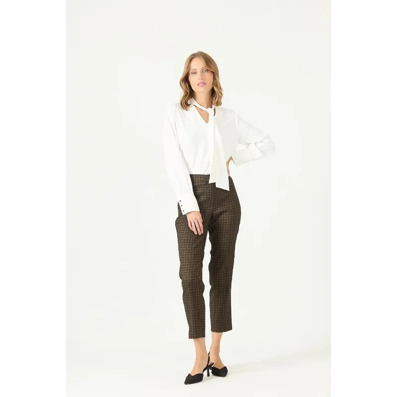 PRIVILEGE - Pantalon negro cuadros PRIVILEGE 2106