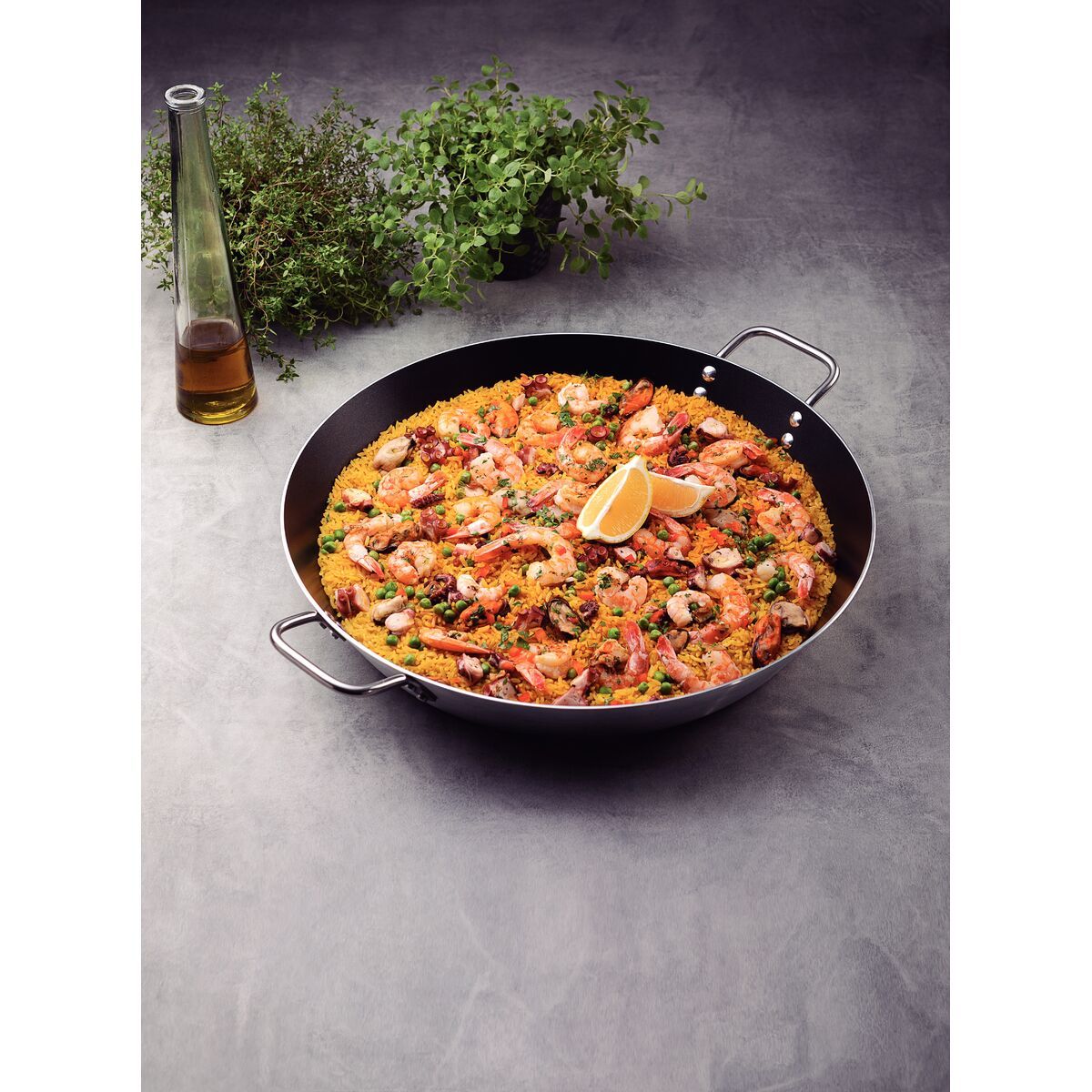 TRAMONTINA - Paellera Tramontina Profesional en Aluminio con Revestimiento Interno con Antiadherente Starflon Premium y Acabado Externo Lijado 45 cm 9,2 L