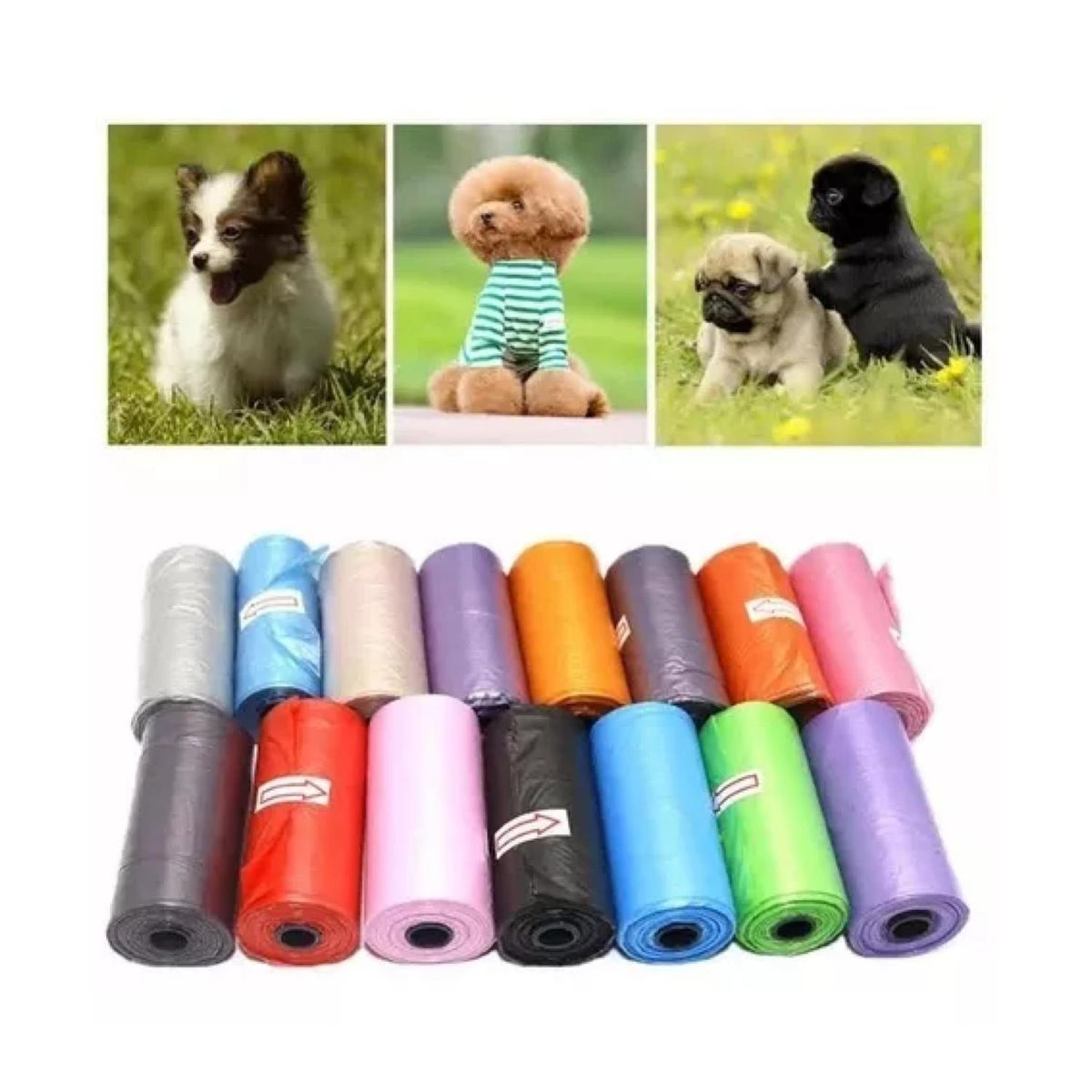 GENERICO - Pack 4 Bolsas Para Desechos Fecas Perros Mascotas colores