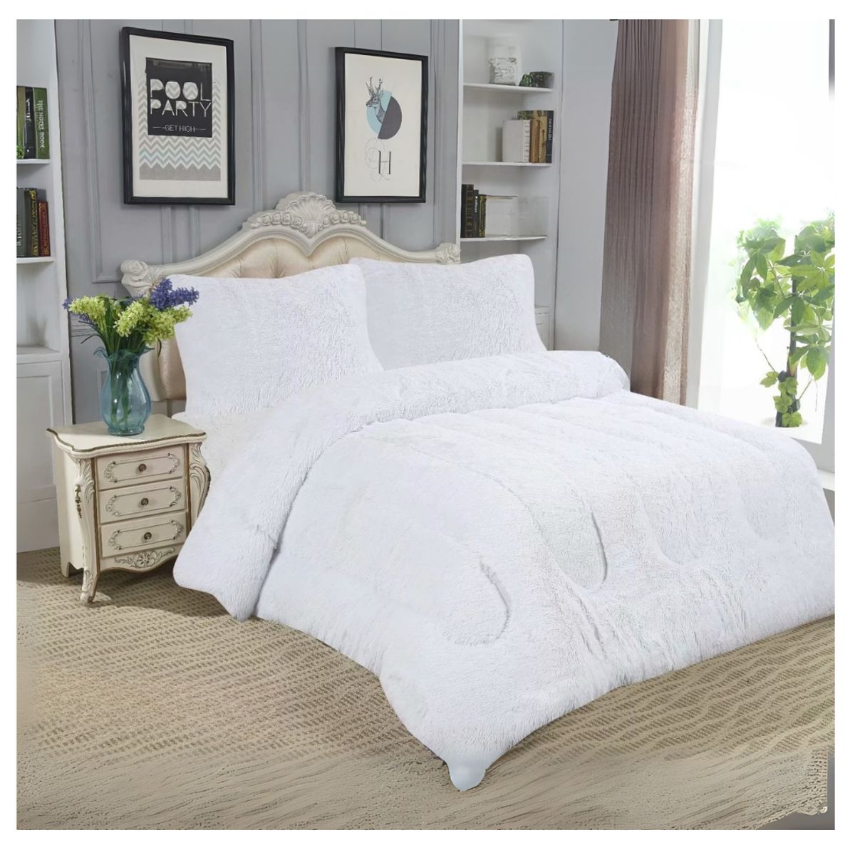 GENERICO - Cobertor Chiporro Peludo Invierno Liso Super King 270x250cm