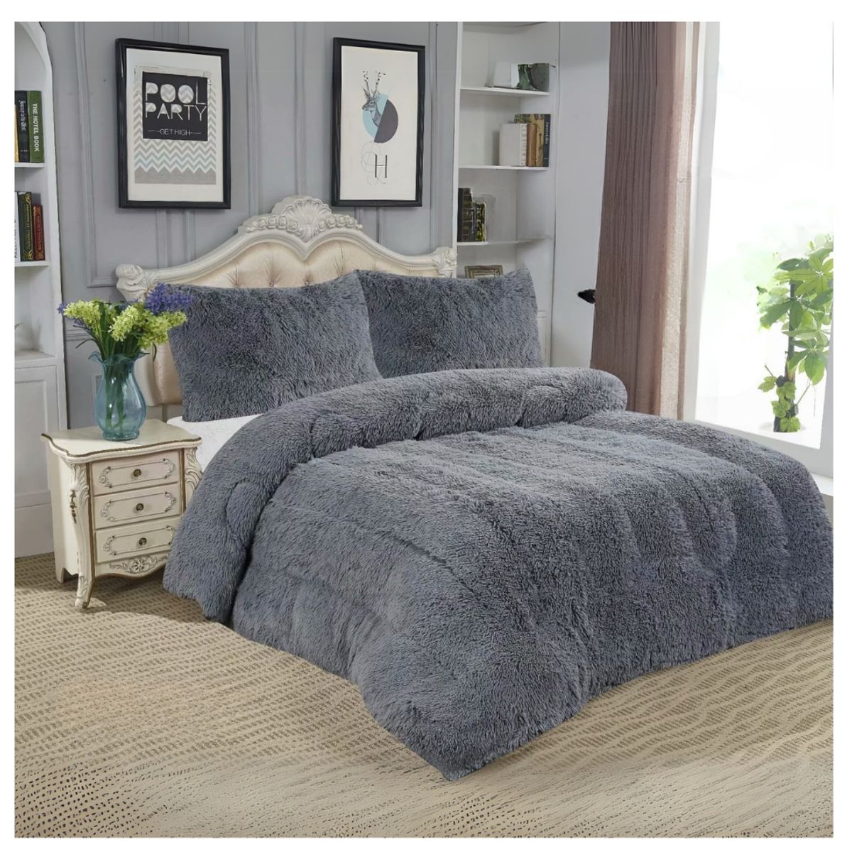 GENERICO - Cobertor Chiporro Peludo Invierno Liso Super King 270x250cm