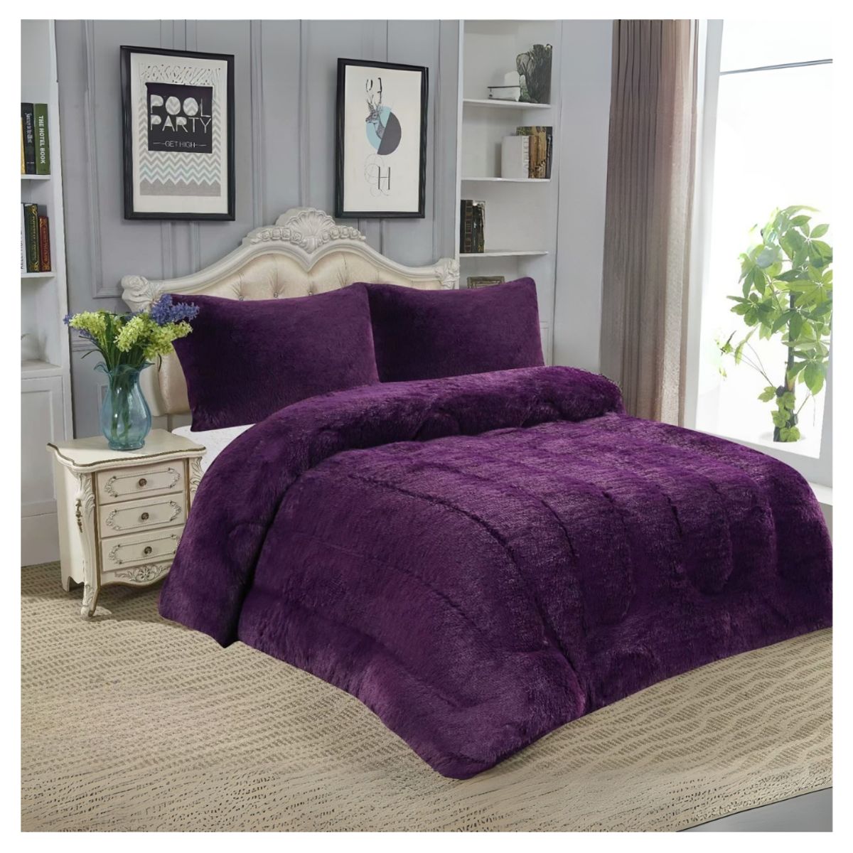 GENERICO - Cobertor Chiporro Peludo Invierno Liso Super King 270x250cm