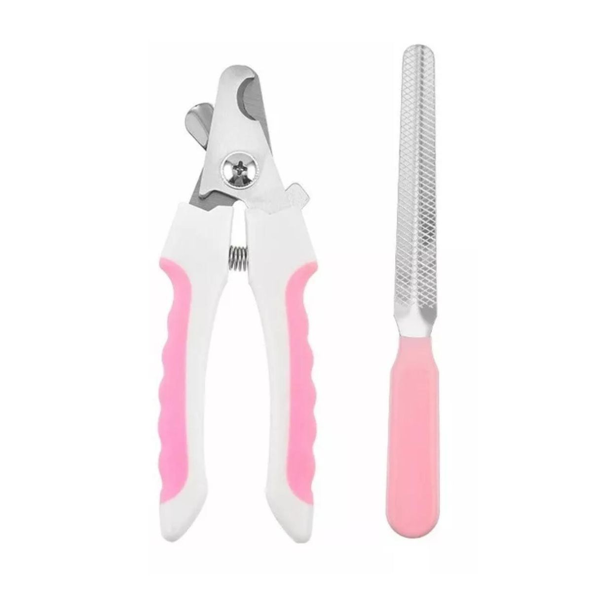GENERICO - Kit Cortauñas Y Limas Para Perros Y Gatos Mascotas Rosado
