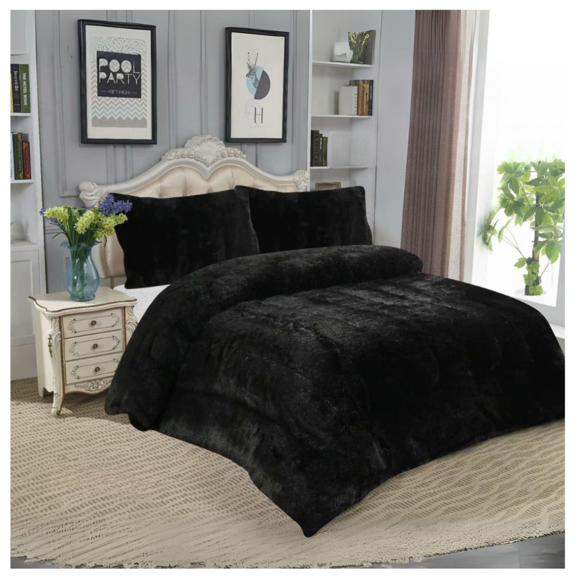 GENERICO - Cobertor Chiporro Peludo Invierno Liso Super King 270x250cm