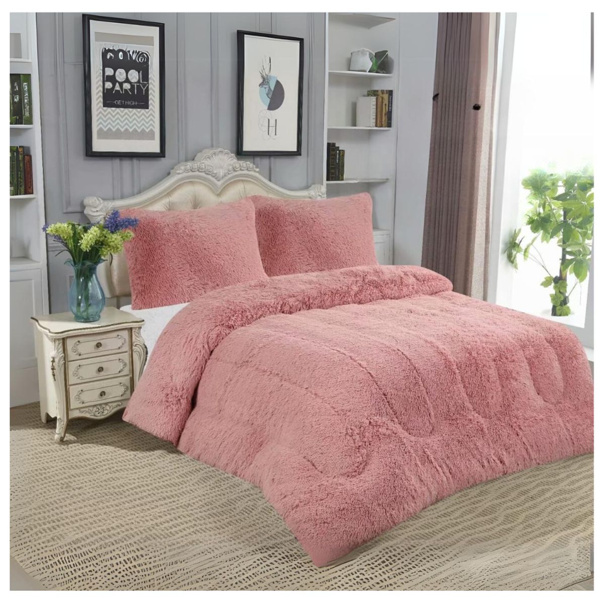 GENERICO - Cobertor Chiporro Peludo Invierno Liso Super King 270x250cm