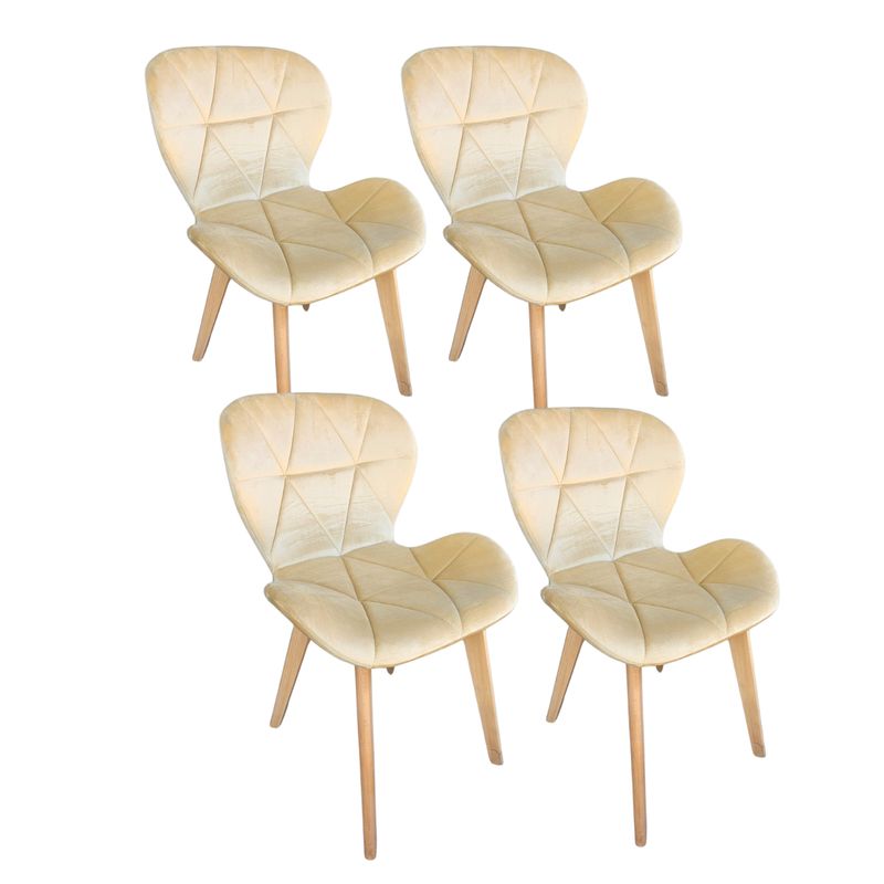 CORI CORI - Pack 4 Sillas Mariposa Velvet Beige-Dorado