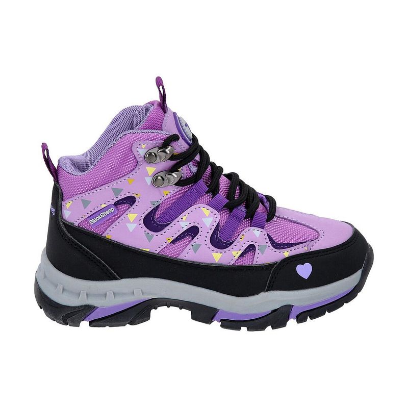 BLACKSHEEP - Zapato Outdoor Infantil Alto Hornitos Morado Flores BlackSheep
