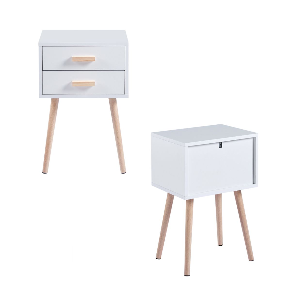 HABITA2 CHILE - Pack 2 veladores blancos cajones Eames Twin