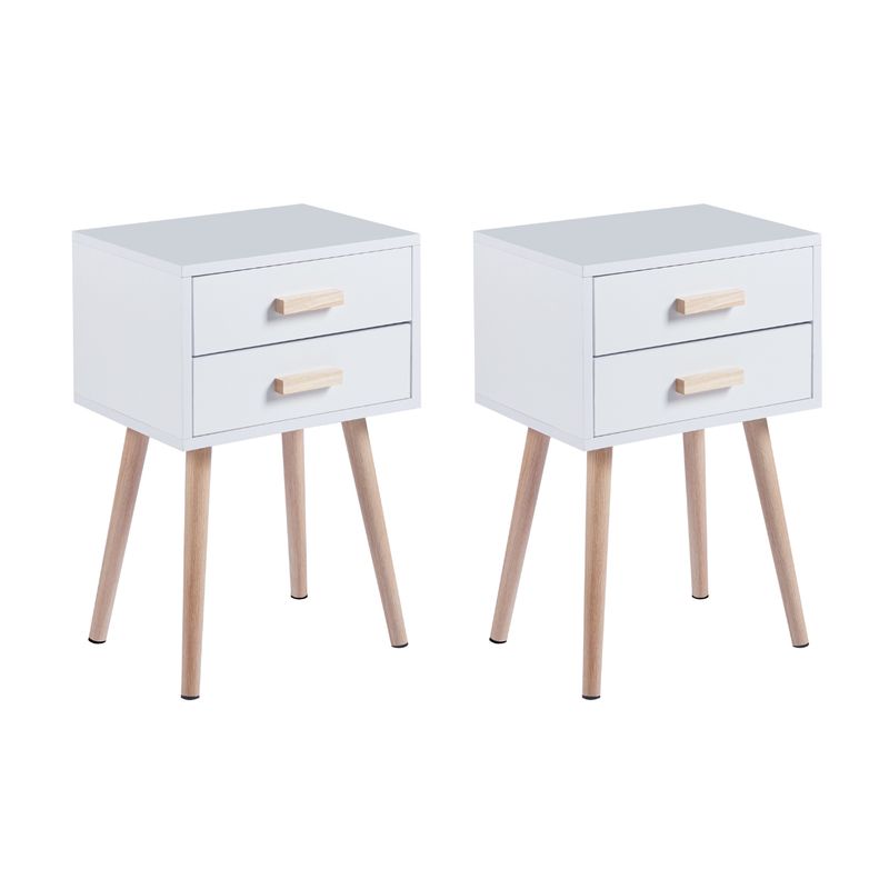 HABITA2 CHILE - 2 Veladores Cajones Blancos Eames Twin