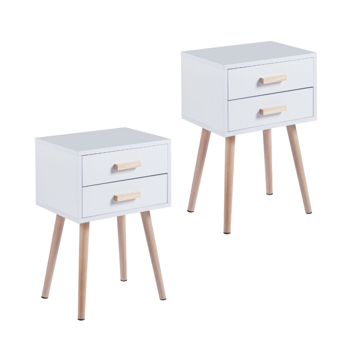 HABITA2 CHILE - Pack 2 veladores blancos cajones Eames Twin