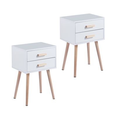 Imagen 2 del producto Pack 2 veladores blancos cajones Eames Twin