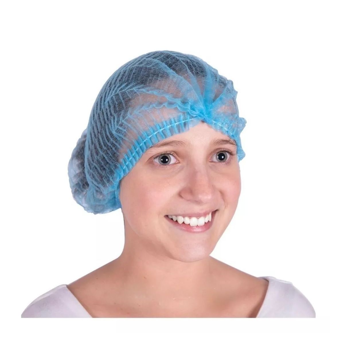 GENERICO - Gorro Clip Cofia Desechables Celeste Tresor 100 Unidades