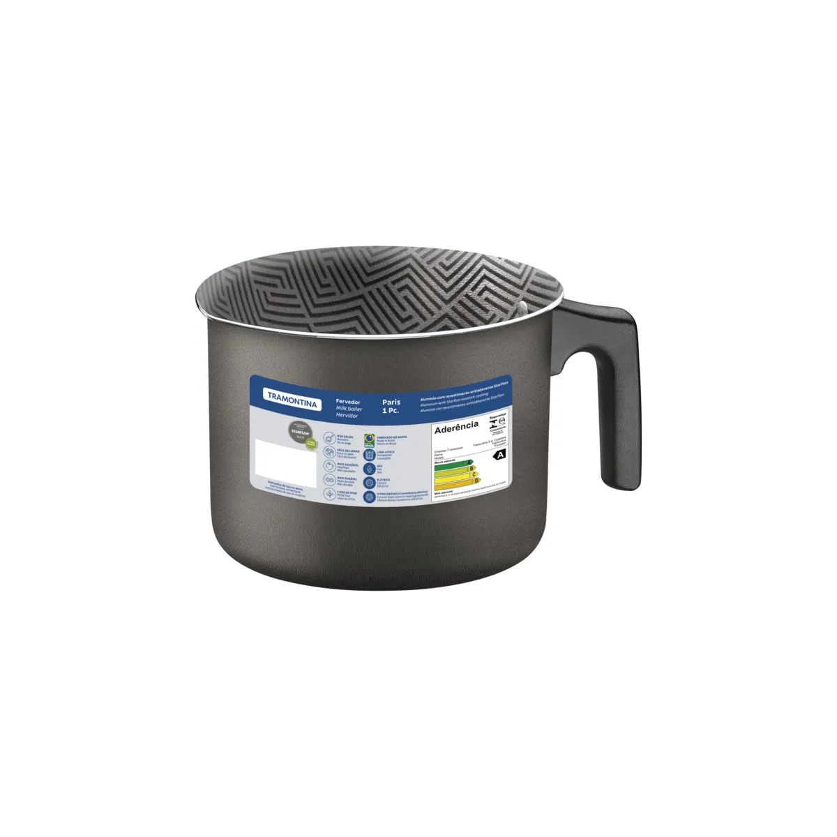 TRAMONTINA - Hervidor Tramontina Paris en Aluminio con Revestimiento Interno y Externo con Antiadherente Starflon Max Plomo 14 cm 1,9 L