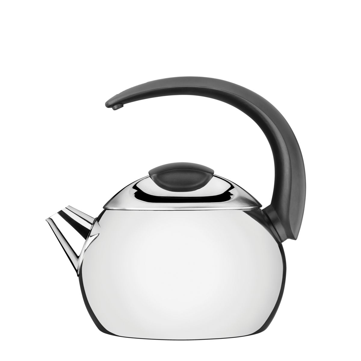 TRAMONTINA - Tetera de acero inoxidable con mango negro 14,5 cm y 2,25 l Tramontina