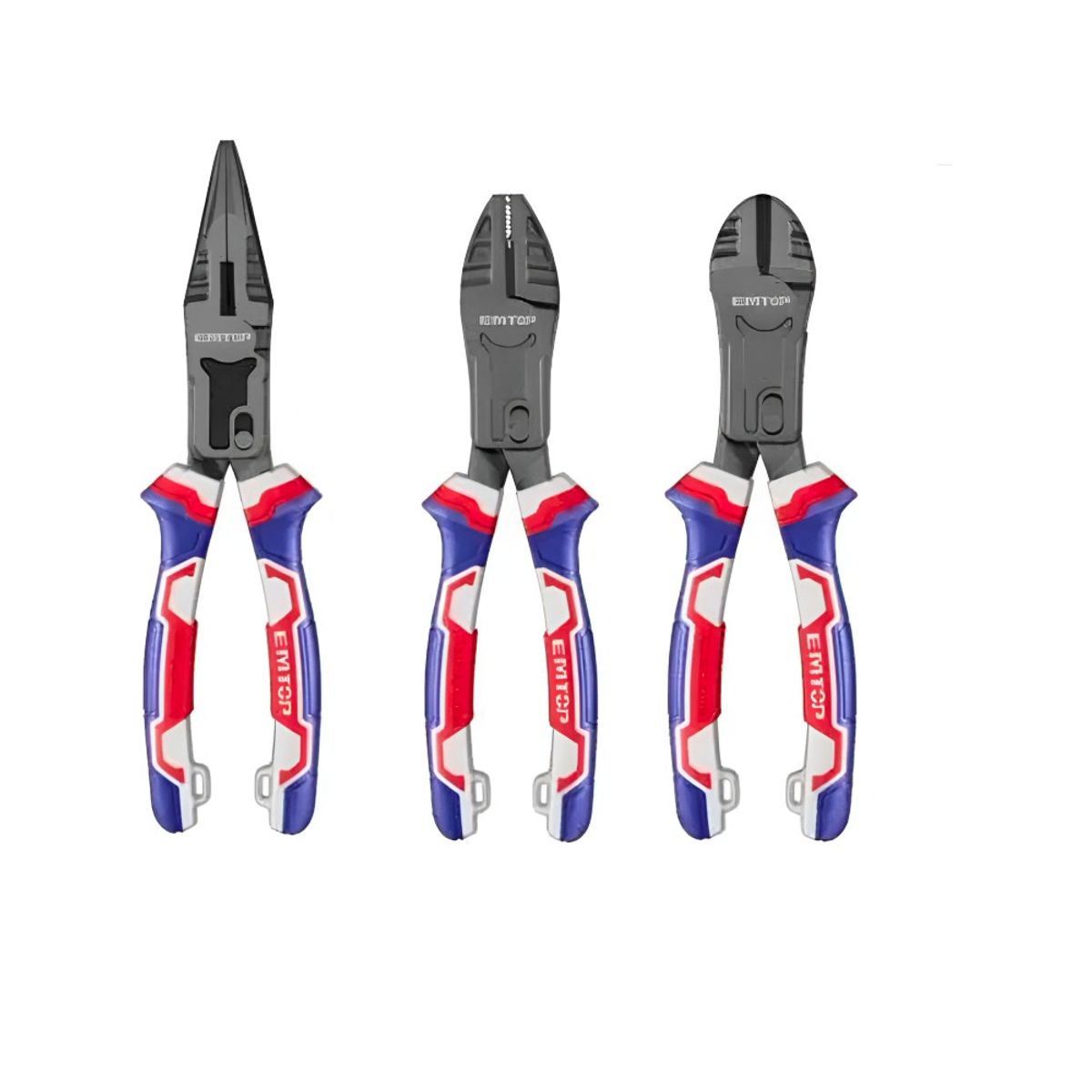 EMTOP - Set de 3 Alicates Industriales 8,5/8/8 pulgadas - Emtop