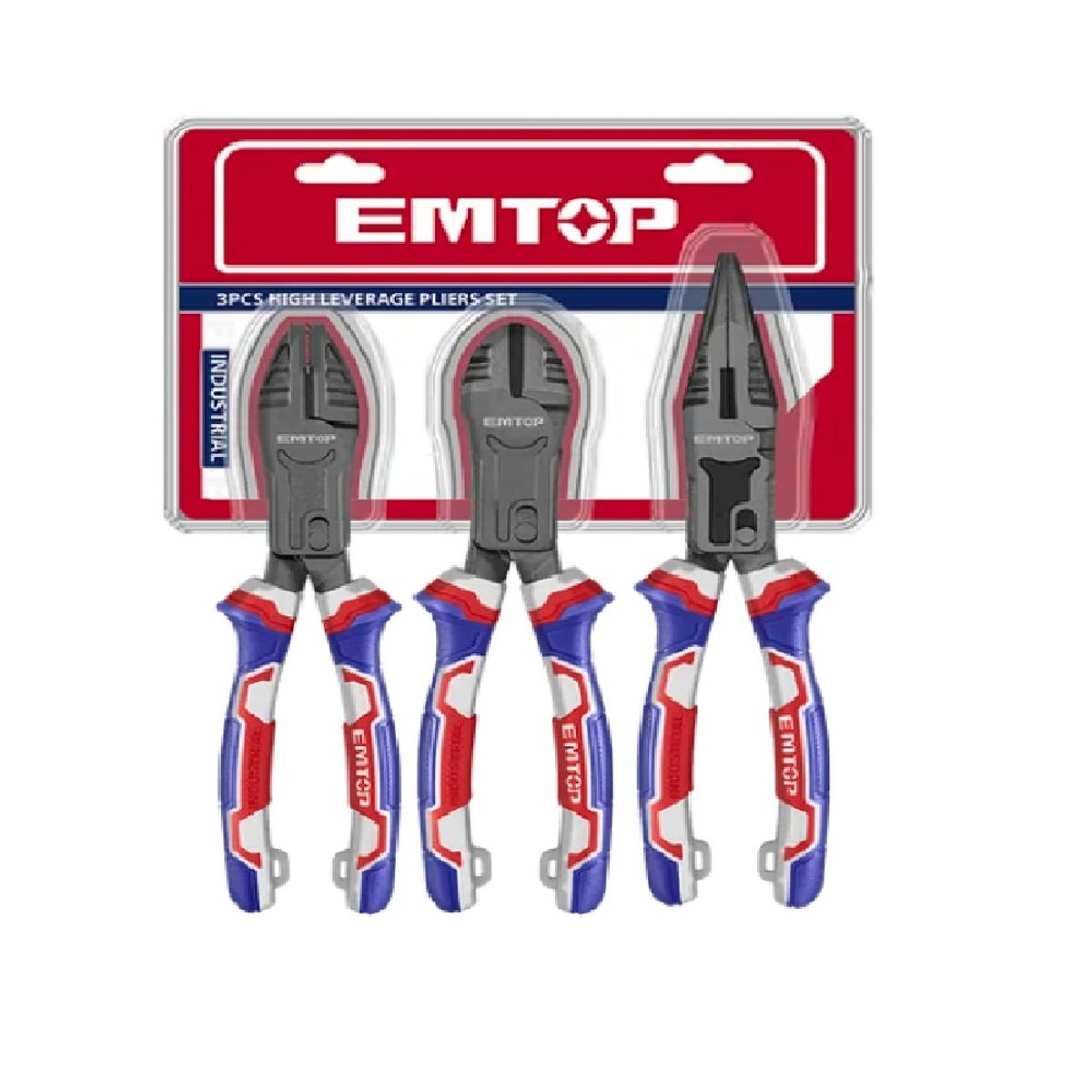 EMTOP - Set de 3 Alicates Industriales 8,5/8/8 pulgadas - Emtop