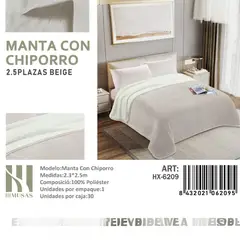 ANGELES DEL HOGAR - FRASADA CON CHIPORRO DISEÑO LISO KING