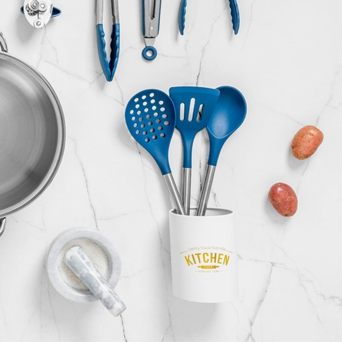 FTA - Cucharón Silicona Mango Acero Azul FTA