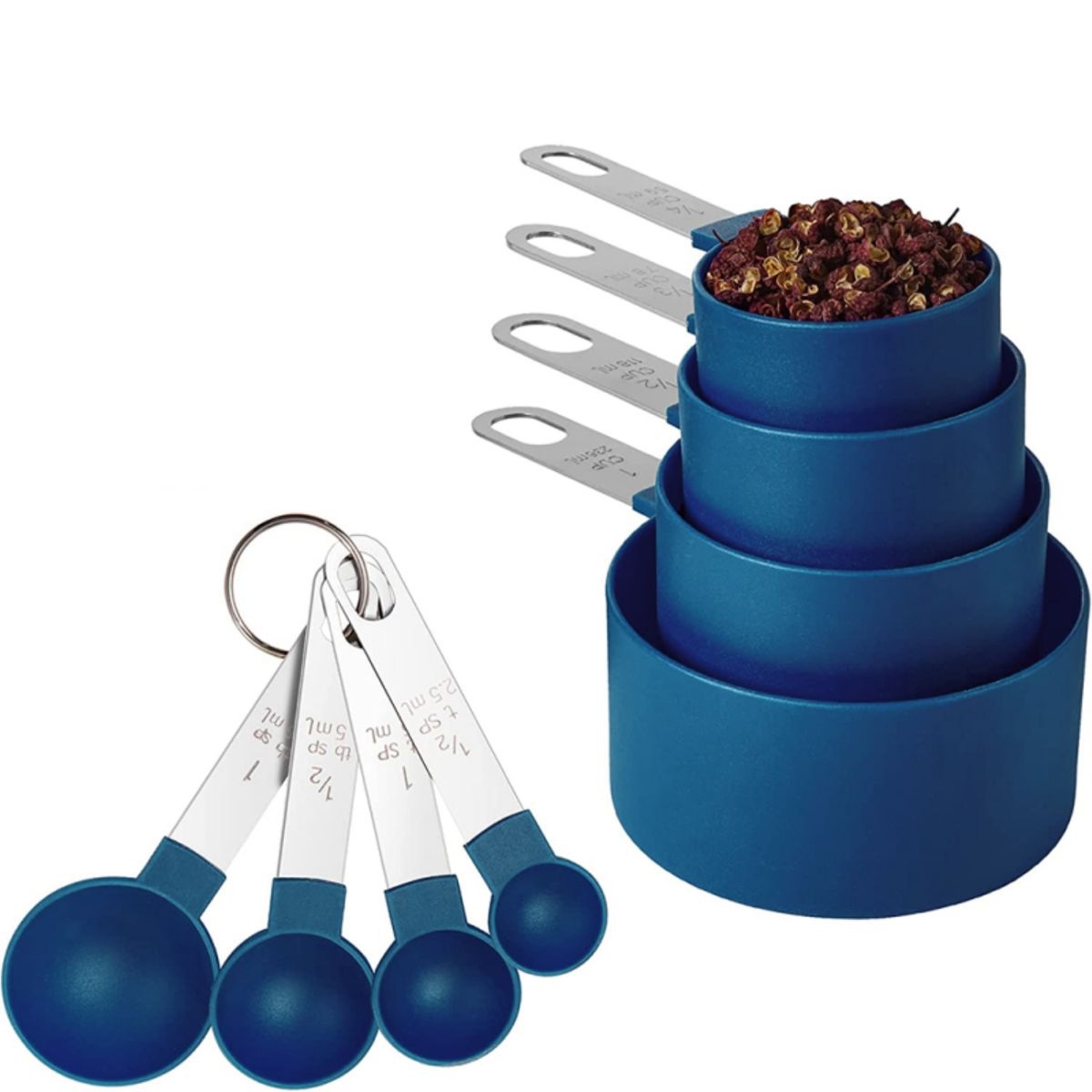 FTA - Set 8pzs Tazas y Cucharas Medidoras Silicona Azul FTA
