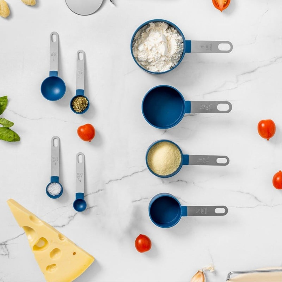 FTA - Set 8pzs Tazas y Cucharas Medidoras Silicona Azul FTA